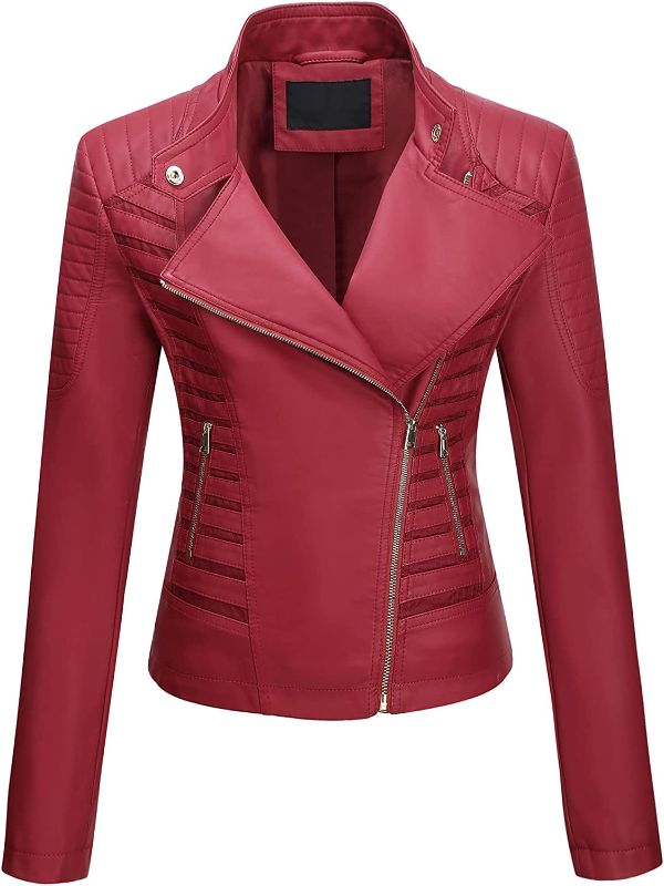 Photo 1 of Bellivera Women Faux Leather Casual Jacket, Fall and Spring Fashion Motorcycle Bike Coat XL

