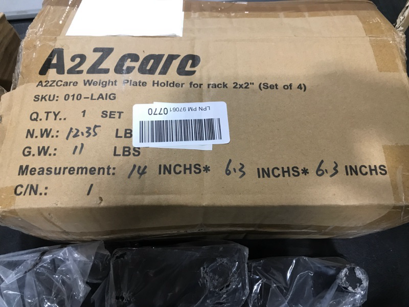 Photo 1 of A2ZCARE Weight Plate Holder - Attachment Power Cage Rack for Power Rack - Weight Plates Storage Fit 2-inch Olympic Weight Plates (Set of 4)