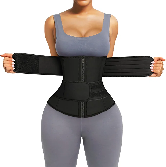 Photo 1 of FeelinGirl Waist Trainer for Women Long Torso Sauna Workout Double Belt / Three Belts With Zipper 7 Steel Bones SIZE - 1X