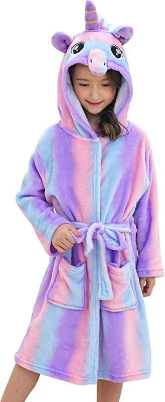 Photo 1 of  Unicorn Soft Unicorn Hooded Bathrobe Sleepwear - Unicorn Gifts for Girls SIZE - 6/7