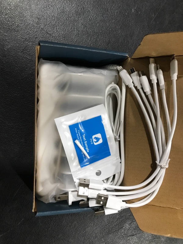 Photo 1 of Charging Station for Multiple Devices, Compatible with Cellphone, Tablet, Kindle, and Other Electronic (White)