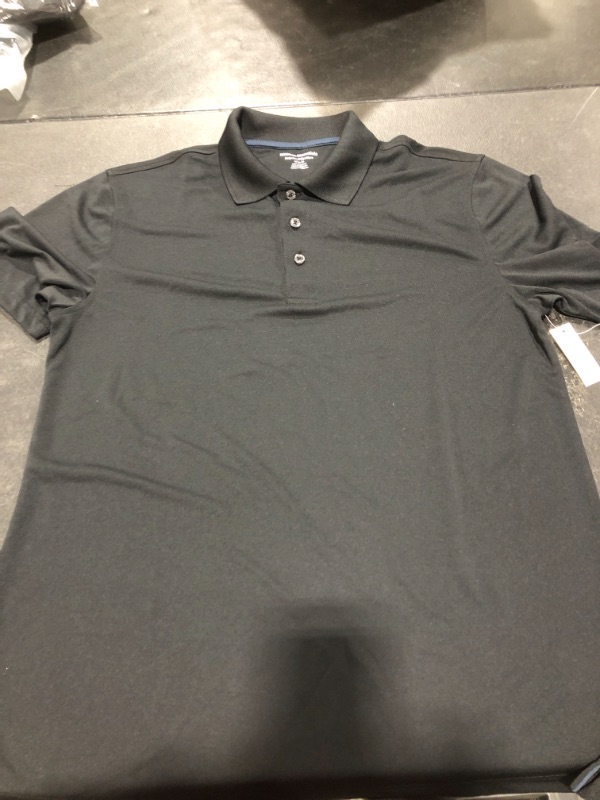 Photo 2 of Amazon Essentials Men's Regular-Fit Quick-Dry Golf Polo Shirt Polyester Black Small