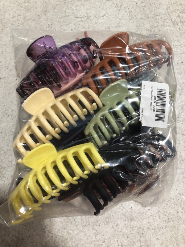 Photo 3 of 12 Pcs Large Hair Claw Clips Non-slip 4.3 Inch Big Banana Hair Claw Clips for Women Girls , Strong Hold clips for Thick Thin Hair Christmas Gift for Women Girls. PHOTO FOR REFERENCE. 
