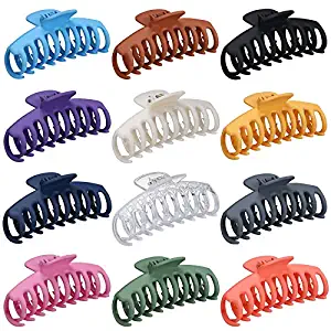 Photo 1 of 12 Pcs Large Hair Claw Clips Non-slip 4.3 Inch Big Banana Hair Claw Clips for Women Girls , Strong Hold clips for Thick Thin Hair Christmas Gift for Women Girls. PHOTO FOR REFERENCE. 
