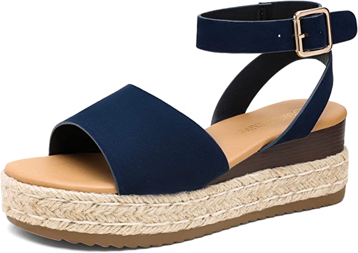 Photo 1 of DREAM PAIRS Women's Platform Ankle Strap Open Toe Espadrille Wedge Sandals SIZE 11
