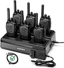 Photo 1 of BAOFENG BF-88ST Walkie Talkies Long Range (6 Pack), Rechargeable Two Way Radio with 6 Way Multi Unit Charger, License-Free Walky Talky for Adults with Earpieces, USB Charging, Black
