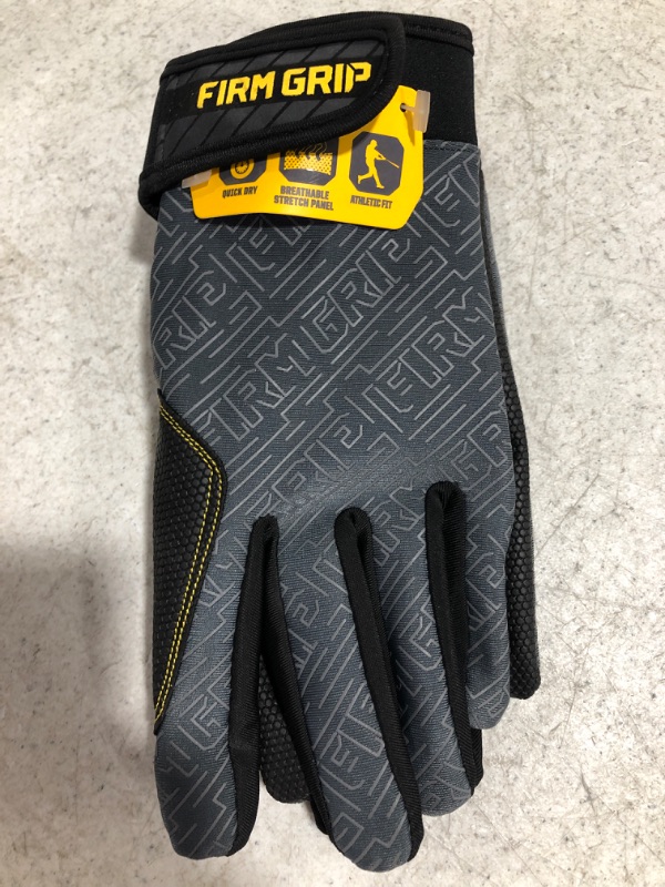 Photo 1 of FIRM GRIP WORK GLOVE, GREY/BOLACK. SIZE MEDIUM. 