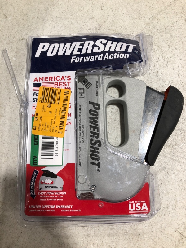 Photo 3 of Arrow Fastener Co. 5700 Powershot Heavy Duty Forward Action Stapler. OPEN PACKAGE. PRIOR USE. 
