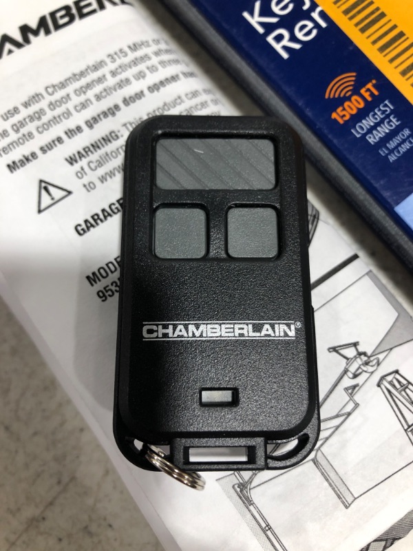 Photo 4 of CHAMBERLAIN 3-Button Keychain Garage Door Remote Control. OPEN BOX. 
