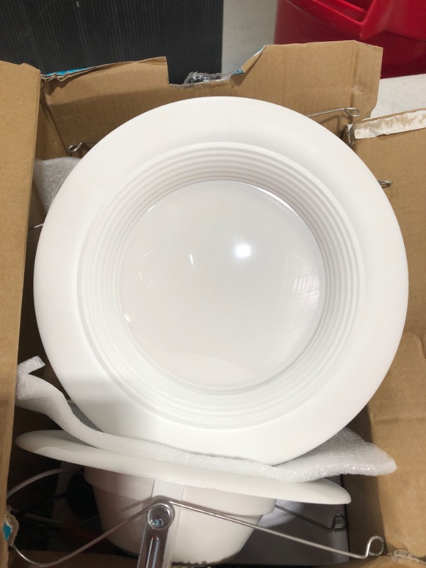 Photo 5 of 5/6 in. CEC T20 New Construction or Remodel White Dimmable Integrated LED Recessed Trim Daylight (4-Pack). OPEN BOX. 
