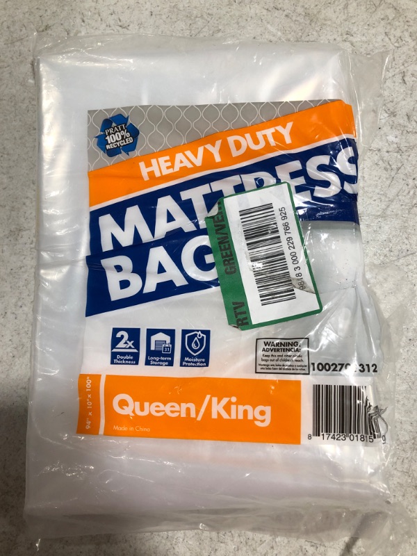 Photo 3 of 100 in. x 94 in. x 10 in. Heavy-Duty Queen and King Mattress Bag
