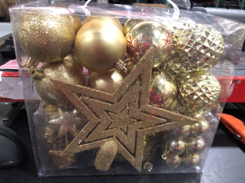 Photo 2 of charismas ball ornaments party décor gold 16 big ones plus small ones