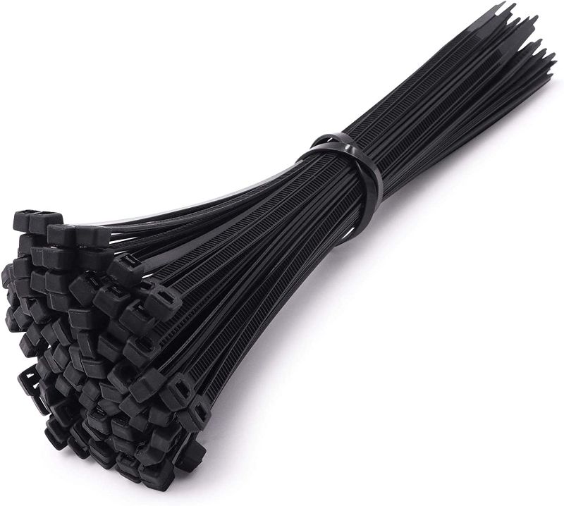 Photo 1 of WIFORT Cable Zip Ties 12 Inch 50 LB, Self-Locking Nylon Wire Ties - 100 Packs (Black)
