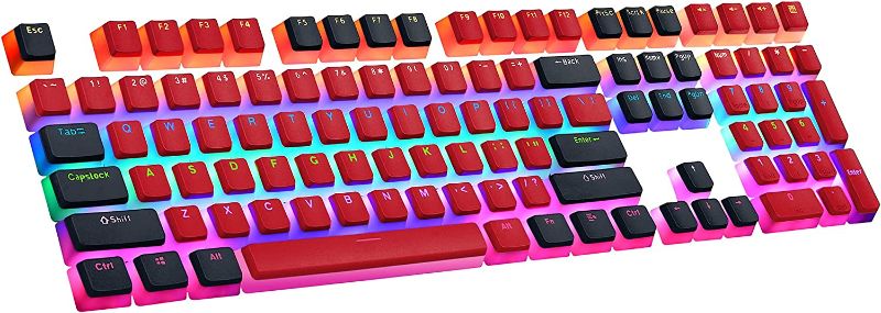 Photo 1 of USHOW Pudding Keycaps, OEM Profile Custom Keycap Set Double Shot PBT Keycaps Keyset for Mechanical Gaming Keyboard?Only Keycaps?(missing 2 caps)
