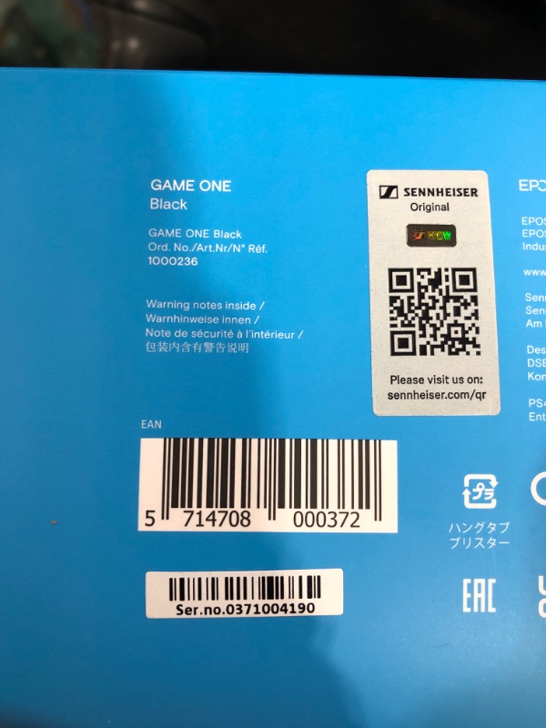 Photo 5 of EPOS I Sennheiser GAME ONE Gaming Headset, Open Acoustic, Noise-canceling mic, Flip-To-Mute, XXL plush velvet ear pads, compatible with PC, Mac, Xbox One, PS4, Nintendo Switch, and Smartphone - Black.
