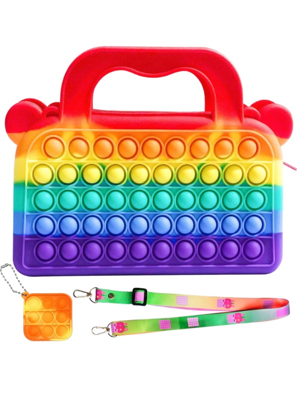 Photo 1 of Kingdom of Fun Pop it/Bubble Fidget Bag/Purse for Girls and Boys, Handbag and Shoulder Bag, Silicone Pressure Relieving Sensory Toy (Fidget Bag - 01)