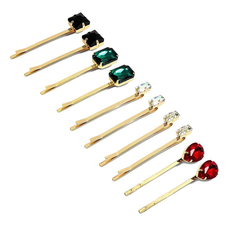 Photo 1 of 2 packs Decorative Jeweled Hair Pins with Rhinestone Gems (10 Pack)
