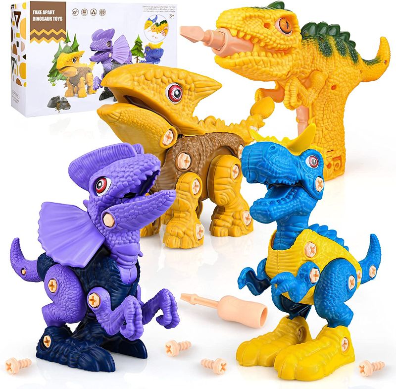 Photo 1 of Auney Take Apart Dinosaur Toys for Kids, Dino Building Toy Set with Electric Drill, Engineering Play Kit for Boys and Girls
