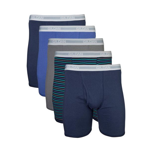 Photo 1 of Gildan Adult Men's Regular Leg Boxer Briefs, 5-Pack, Sizes XL, 6" Inseam
