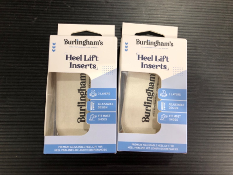 Photo 1 of Adjustable Heel Lift Inserts - 3 Layer Height Increase Orthopedic Insoles for Women & Men - Help with Leg Length Discrepancies, Heel Spurs, Sports Injuries, & Achilles Tendonitis - 2 Pair
