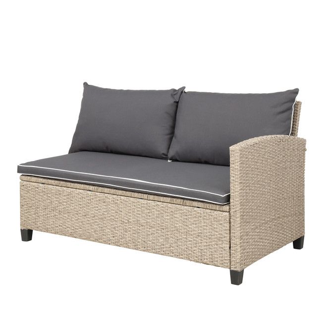 Photo 1 of 6-Piece Patio Furniture Set Outdoor Wicker Rattan Sectional Sofa with Table/Benches
box 2/4