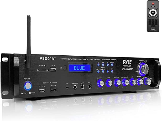 Photo 1 of Pyle Bluetooth Hybrid Amplifier Receiver - Home Theater Pre-Amplifier with Wireless Streaming Ability, MP3/USB/SD/AUX/FM Radio (3000 Watt)
