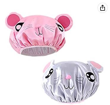 Photo 1 of 2 PCS shower caps for kids shower caps for girls shower cap kids Cartoon Waterproof Shower Bath Caps Set Bath Hat for Baby Girls Boys
