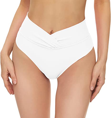 Photo 1 of Bellecarrie Women's Twist Front Bikini Bottoms V Cut Cheeky Swim Bathing Suit Bottoms-L