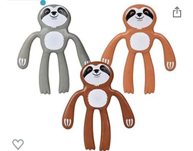 Photo 1 of 12 Pc Set - Bendable 4" Sloths - - Sloth Party Toys and Decorations