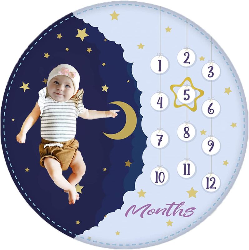 Photo 3 of DERSEN Baby Monthly Milestone Blanket Unisex | Baby Milestone Blanket Boy, Girl Baby Growth Chart Blanket
