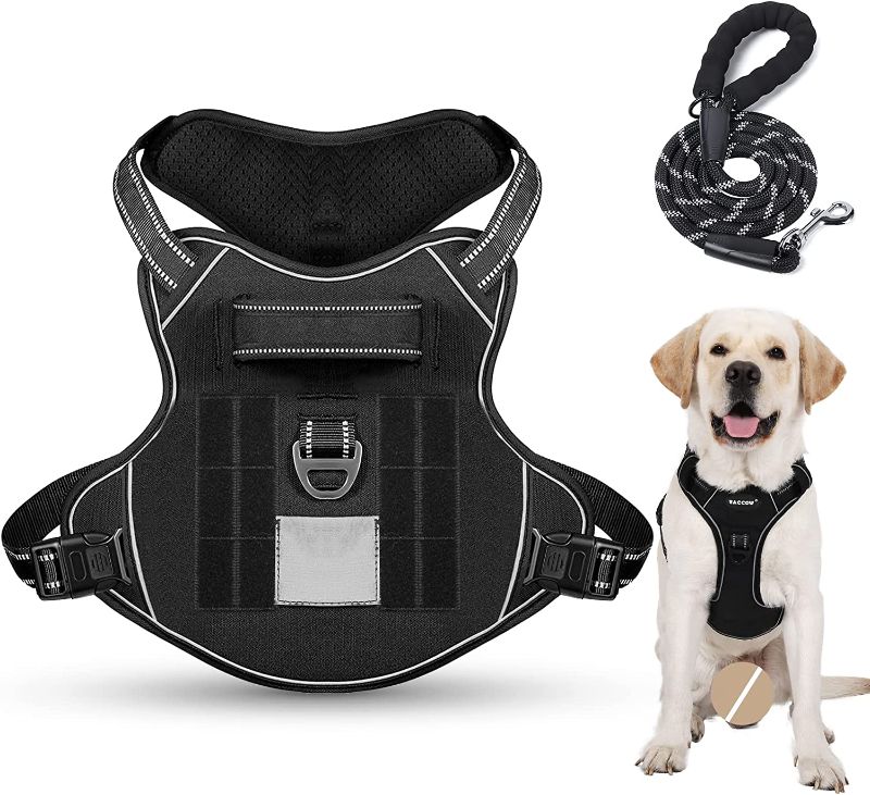 Photo 1 of Baccow No Pull Dog Harness and Leash Set for  Medium Dogs, Tactical Dog Vest Harness with Control Handle Pet Harness for Hunting Walking Training
