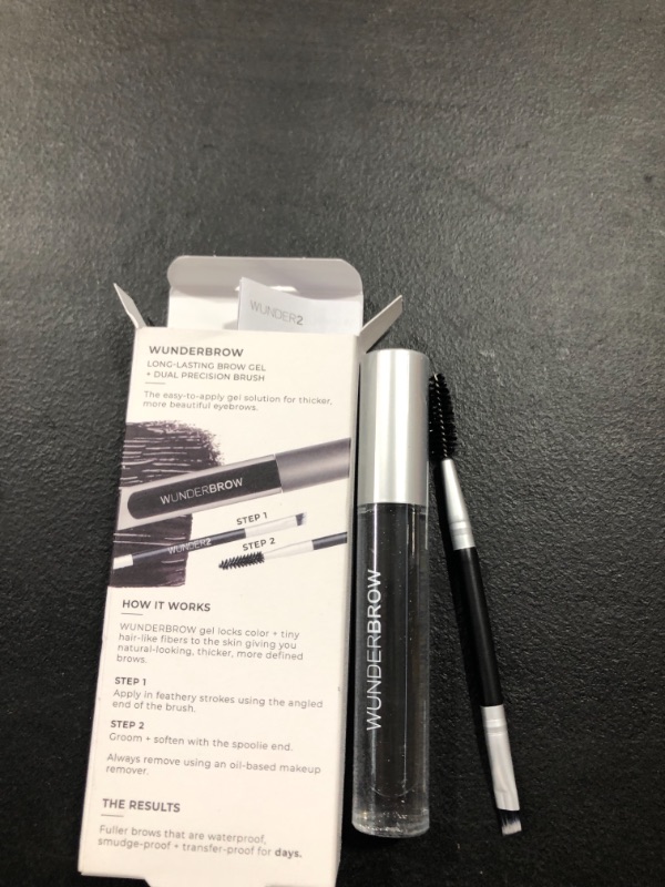 Photo 2 of WUNDER2 Wunderbrow Waterproof Eyebrow Gel, Jet Black, Vegan and Cruelty-Free
