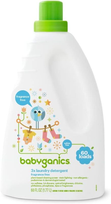 Photo 1 of Babyganics 3X Baby Laundry Detergent, Fragrance Free, 60oz, 
