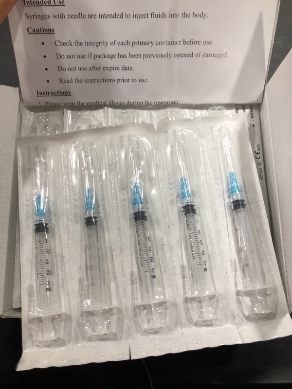 Photo 2 of 3ml Syringe with Needle - 23G, 1" Needle 50-Pack
