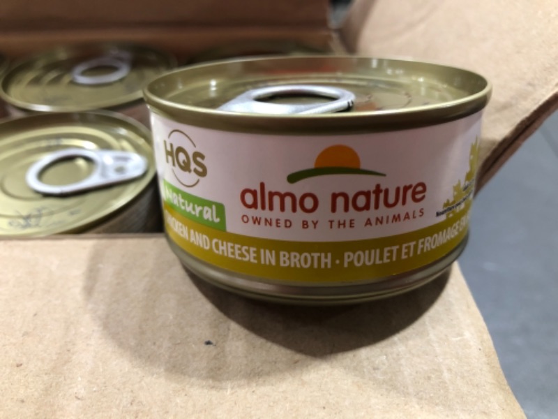 Photo 3 of 24 PACK Almo Nature HQS Natural Chicken with Cheese ,Grain Free, Additive Free, Adult Cat Canned Wet Food, Shredded
EXPIRES 02/27/2024