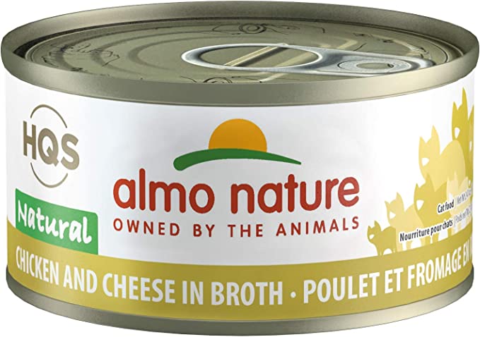 Photo 1 of 24 PACK Almo Nature HQS Natural Chicken with Cheese ,Grain Free, Additive Free, Adult Cat Canned Wet Food, Shredded
EXPIRES 02/27/2024