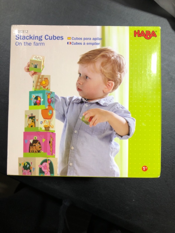 Photo 2 of HABA On the Farm Sturdy Cardboard Nesting & Stacking Cubes - Reinforcing Numbers 1 to 10