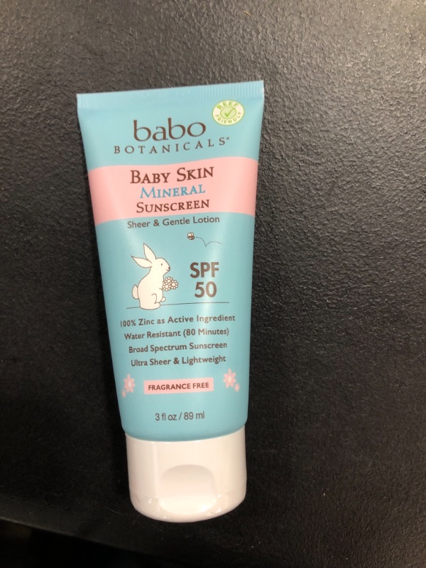 Photo 2 of Babo Botanicals Baby Skin Mineral Sunscreen Lotion - SPF 50 - 3floz
EXPIRES 03/2023