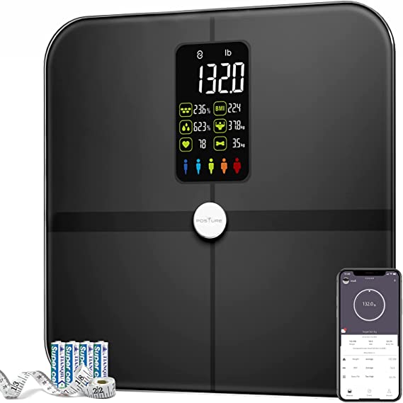 Photo 1 of Body Fat Scale, Posture Extra Large Display Digital Bathroom Wireless Weight Scale Composition Analyzer with Heart Rate Heart Index & Body Shape Index with Free APP 400Lb Black