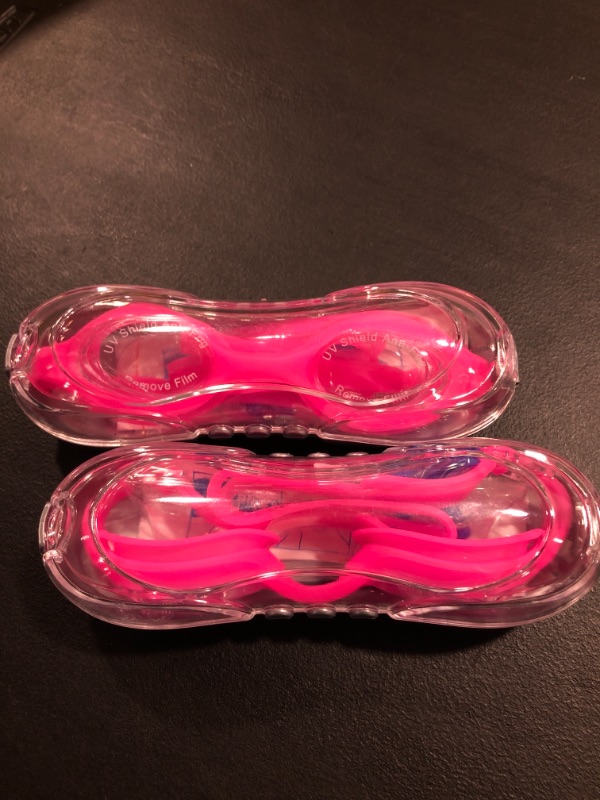 Photo 1 of 2 UV SHEILD ANTI-FOG NEON PINK SWIM GOGGLES