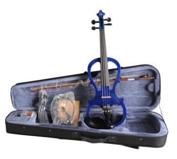 Photo 1 of Aileen 4/4 Blue Electric Violin VE008B, Include FOAMED CASE + BOW + HEADPHONE + ROSIN