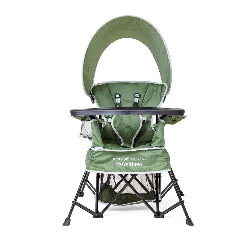 Photo 1 of Baby Delight Go with Me Venture Portable Chair, Indoor and Outdoor, Sun Canopy, 3 Child Growth Stages, Moss Bud Green
