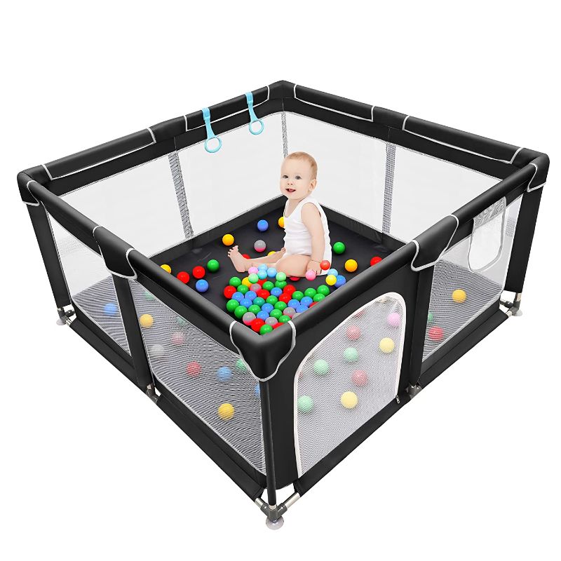 Photo 1 of Baby Playpen , Baby Playard, Playpen for Babies with Gate ,Indoor & Outdoor Playard for Kids Activity Center,Sturdy Safety Play Yard with Soft Breathable Mesh
