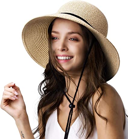 Photo 1 of FURTALK Womens Wide Brim Sun Hat with Wind Lanyard UPF Summer Straw Sun Hats for Women SIZE MEDIUM
UPF 50