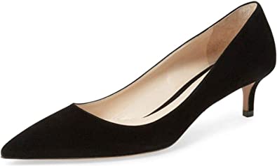 Photo 1 of YDN Women Low Kitten Heel Pumps Pointed Toe Dress Shoes for Office Lady Soft Suede SIZE 10