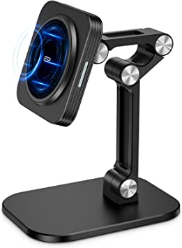 Photo 1 of ESR HaloLock Magnetic Wireless Charging Stand, Mag-Safe Desk Charger, Wireless Charging Station with 5ft USB-C Cable Compatible with iPhone 13/13 mini/13 Pro Max/12/12 Pro/12 mini/12 Pro Max, Black

