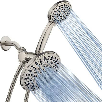 Photo 1 of AquaDance 7" Premium High Pressure 3-Way Rainfall Combo with Stainless Steel Hose – Enjoy Luxurious 6-setting Rain Shower Head and Hand Held Shower Separately or Together – Brushed Nickel Finish
