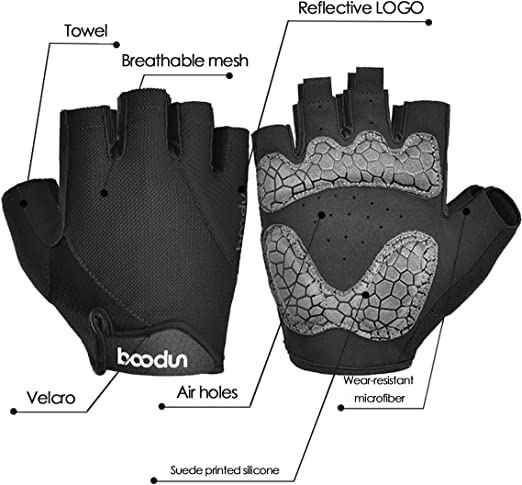 Photo 2 of Men & Women Cycling Gloves, Half Finger Breathable Road Bike Bicycle Riding Gloves with Anti-Slip Shock-Absorbing Pad for Bike,Mountain Motorcycle, Outdoor Sports
SIZE LARGE.