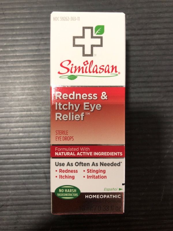 Photo 4 of Similasan Redness & Itchy Eye Relief Drops .33-Ounce Bottle. 08/2023.
