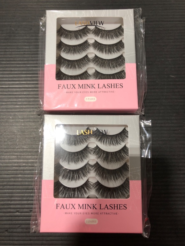 Photo 5 of LOT OF 2 BOXES - LASHVIEW False Eyelashes,Faux Eyelashes, 3D Natural Layered Effect,Comfortable and Soft, (5 Pair (Pack of 1), Black)
